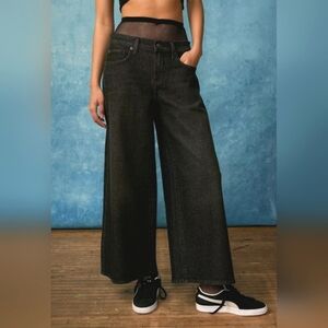 Urban Outfitters BDG Cowboy Crop Wide-Leg Jeans 25 Slouchy 90s Grunge Y2K Style